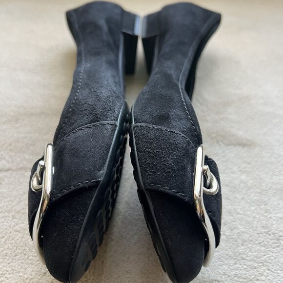 The Original Car Shoe By Prada Black Suede Leather Ballet Flats Women EU 38 US 8 - Picture 9 of 16